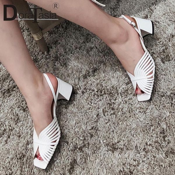 

brand ins women's genuine leather ladies high heels women shoes woman casual office summer sandals 2021 dress, Black