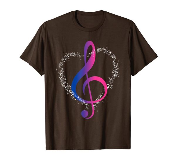 

music note with heart - clef musical symbol for musicians t-shirt, White;black