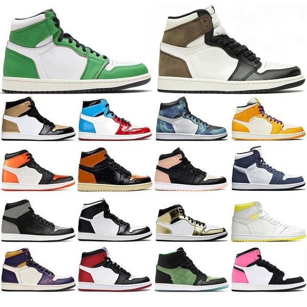 

jumpman 1 1s high travis fearless obsidian unc mens women basketball shoes banned bred toe chicago men sport shoes