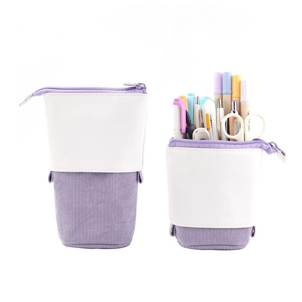 

pen pencil holder stationery case corduroy retractable stand-up bag quality school supplies storage bags