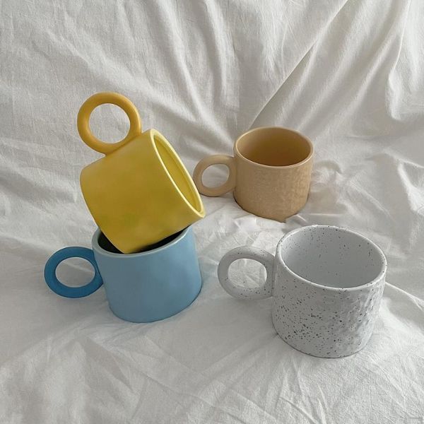 

mugs ladycc ceramic mug for coffee creative round handle large capacity water cup milk