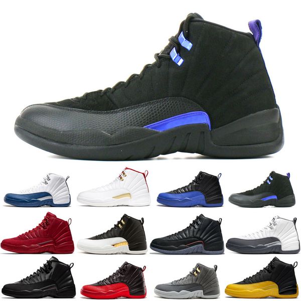 

2022 man basketball shoes 12 12s black purple blue stone cny dark concord grey flu french royal gamma gym red o-black reverse taxi the maste, White;red