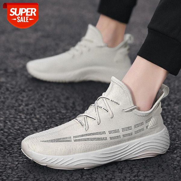

men's shoes spring korean version of the trend flying woven small white breathable casual sports young students running #zf0t