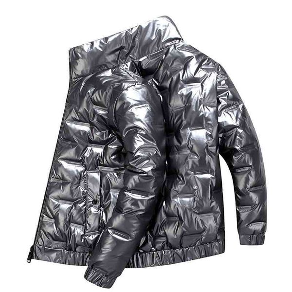 

channel down solid color simple men's and women's same couple jacket stand collar, Black