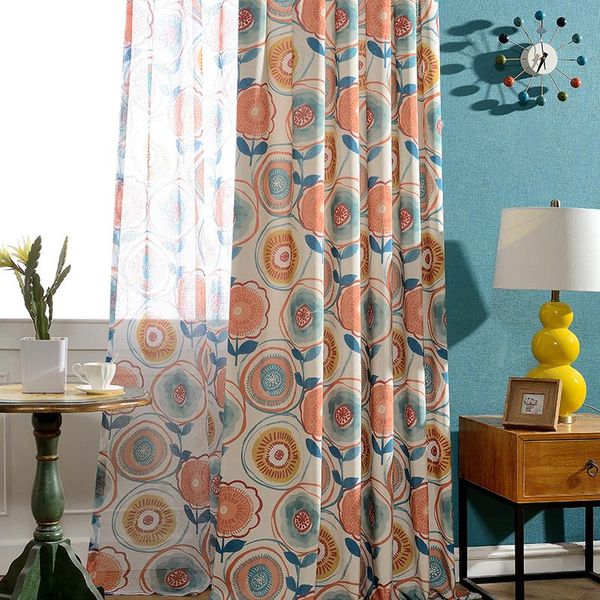 

curtain & drapes [symphony] curtains for living room bedroom modern minimalist pastoral cotton printing window screen