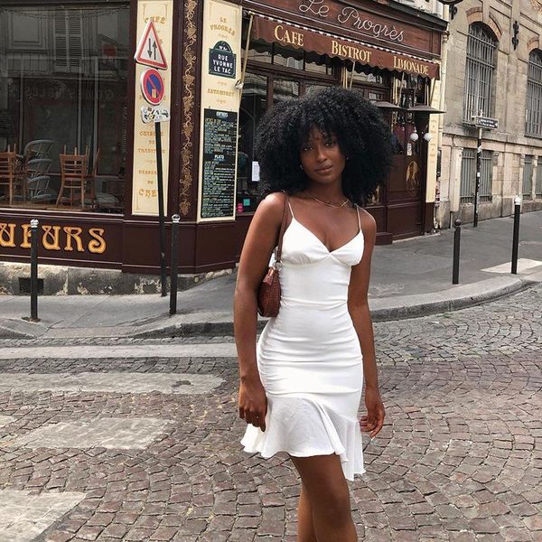 

spaghetti straps ruffles mini dress white club party elegant sleeveless slip women's summer sundress outfits holiday casual dresses, Black;gray