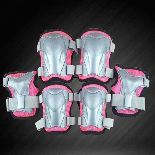 

elbow & knee pads 6pcs/set kids outdoor sports safety kneepads wrist protectors protective gear for skating skateboard cycling - size, Black;gray