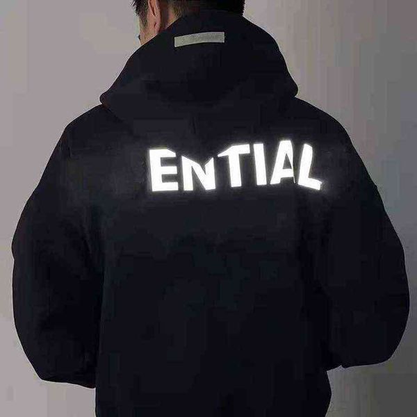 

reflection es designers mens brand luxury sweatshirts women hoodies embroidery hooded winter man long sleeve hoodie clothes hip hop fashion, Black