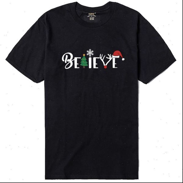 

hillbilly womens t shirts short sleeve women believe letter print shirt fashion merry tshirt christmas gift to girl boy tee, White
