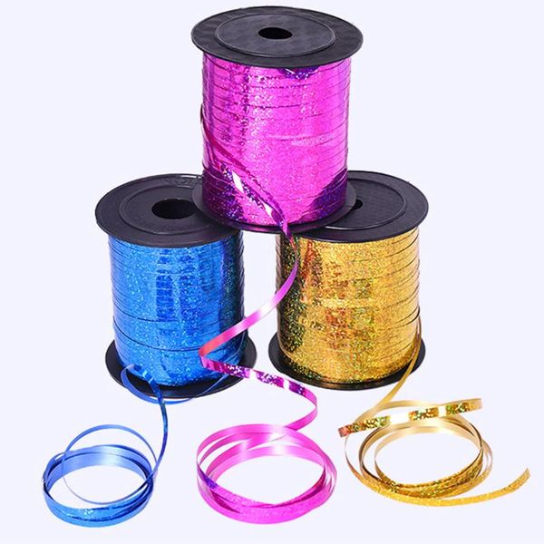 

party decoration 250 yards/roll 5mm laser ribbon christmas baby shower children birthday knot wedding box packaging diy handmade
