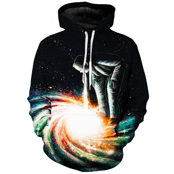 

romantic design men's 3d printing hoodie visual impact party punk gothic round neck sweatshirt hoodie, Black