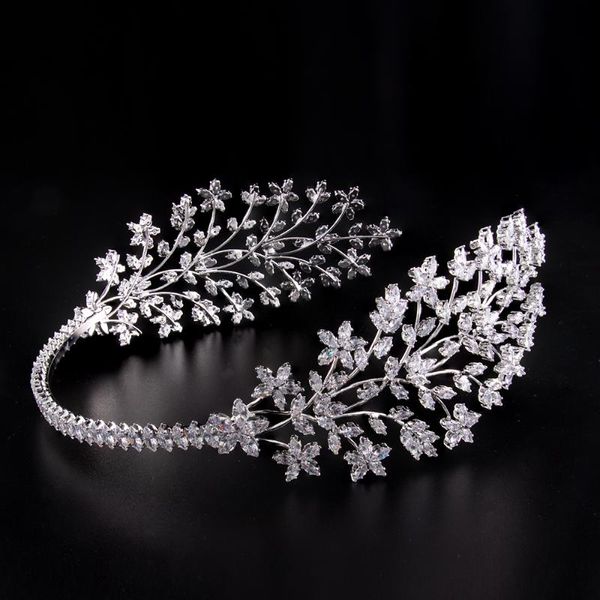 Style Bride Crown Crystal Kopfschmuck Hochzeit Make -up Geburtstagsfeier Stirnband Zirkon Tiara für Frauen Haarklammern Barrettes