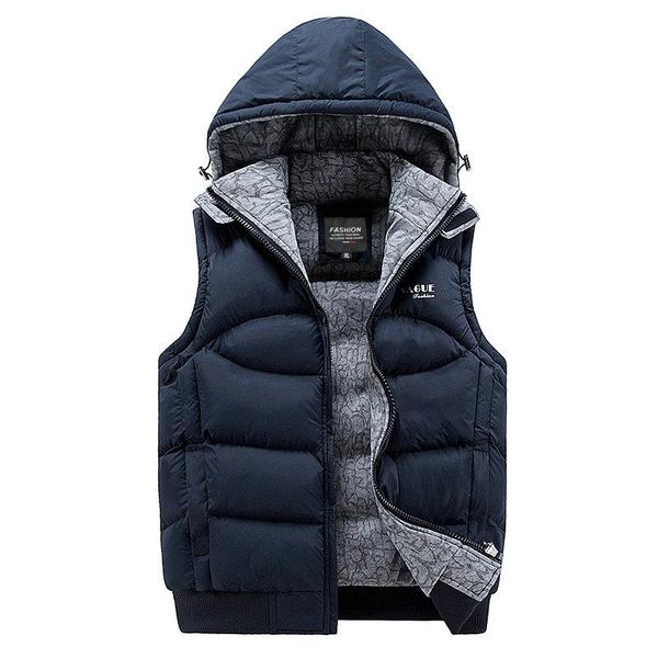 

stylish autumn winter vest men hood warm sleeveless jacket waistcoat (asian size) men's vests, Black;white
