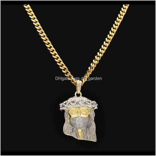 

necklaces & pendants jewelry arrivel hip hop christ 24k gold plated head charm religious catholic jesus face piece pendant jewelry kka2321 d, Silver