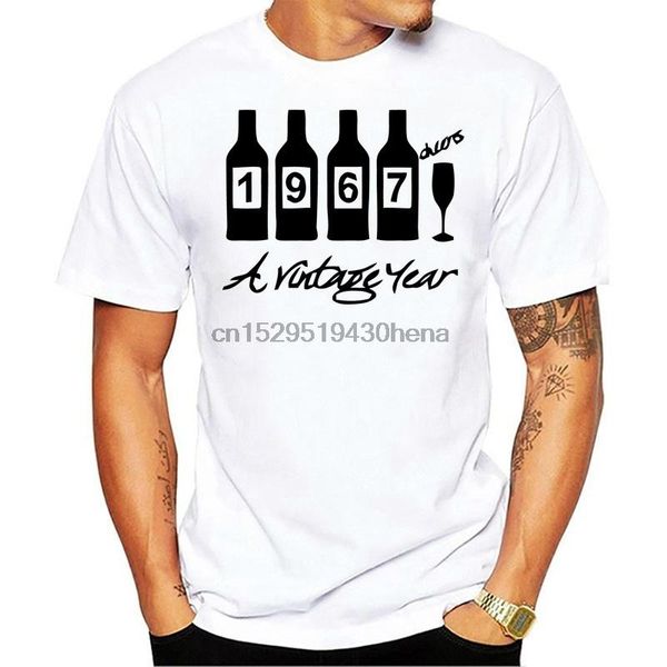 

men's t-shirts fashion classic bottles 1967 men funny 50th birthday t-shirt print cotton o-neck t shirts, White;black