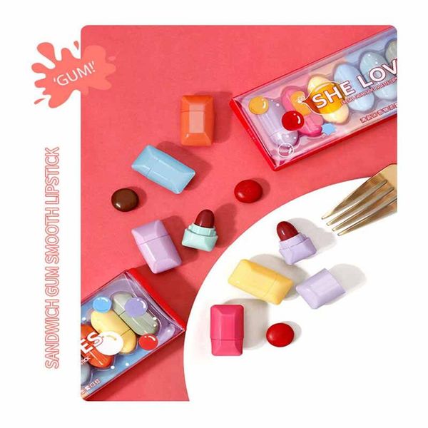 

lip gloss matte lipstick waterproof long-lasting mini red easy to carry 8 colors makeup for women cosmetics tslm1