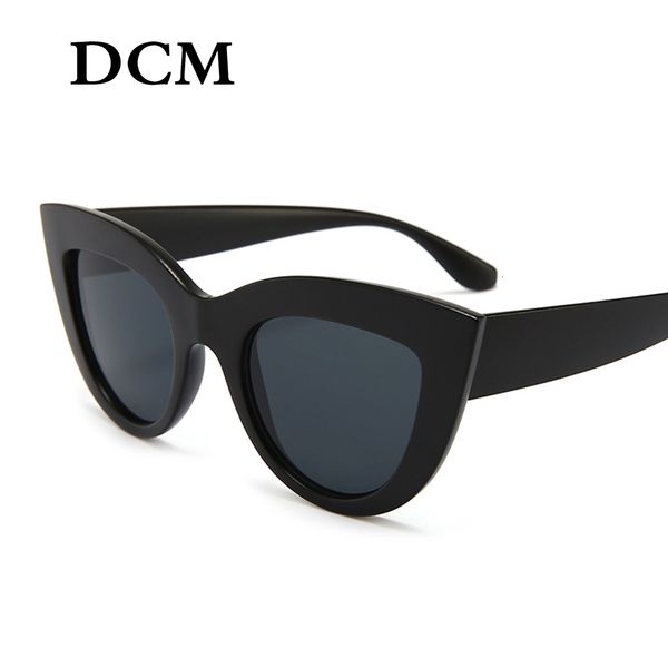 

luxury designer sunglasses dcm vintage women cat eye sunglass retro sun glasses female pink mirror eyewear 0622, White;black