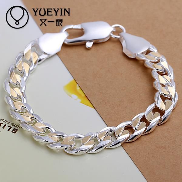 

charm bracelets silver plated bracelet for women men lovers jewelry classic design, Golden;silver