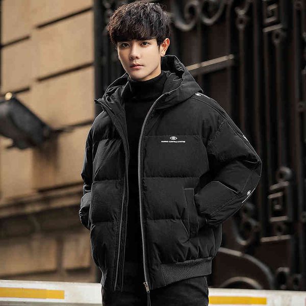 

2021 new winter mens long sve warm down ets fashion male cotton et coats, Black;white