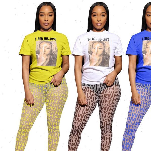 

fashion casual elegant office womens pants clothes outfit short sleeve with full leopard pant o neck two pieces set, White