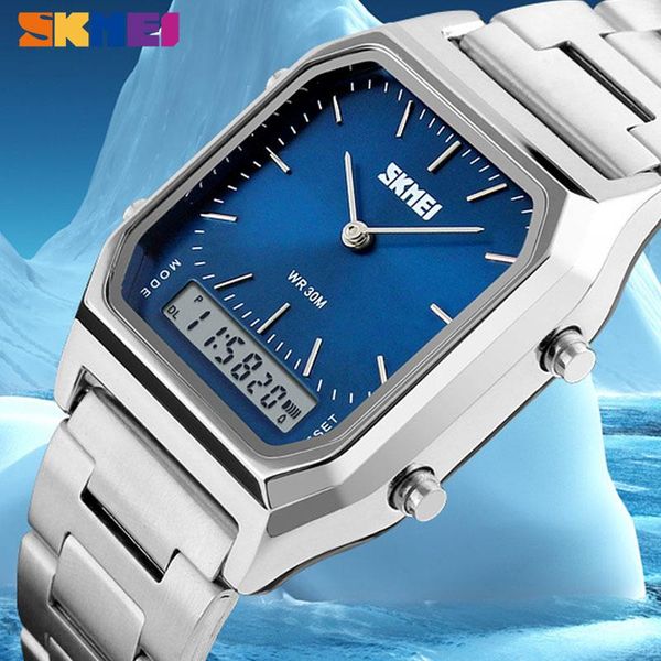 

wristwatches skmei 1220 fashion casual men watch digital dual time sports chronograph 3bar waterproof quartz relogio masculino, Slivery;brown
