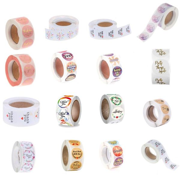 

gift wrap wedding box 500pcs round labels kraft paper thank you sticker bag flower cake boxes and packaging stickers