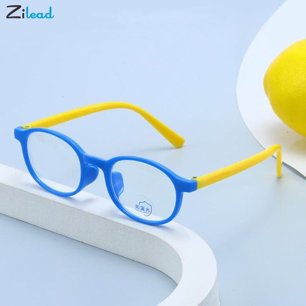 

sunglasses zilead kids blue light blocking glasses comfy soft silicone frame boys girls computer eyewear children color flat mirror, White;black