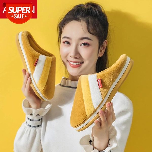 

asifn fashion winter fur slippers women men cotton mules ladies house indoor soft bottom non-slip home warm men plush slippers #ki8w, Black