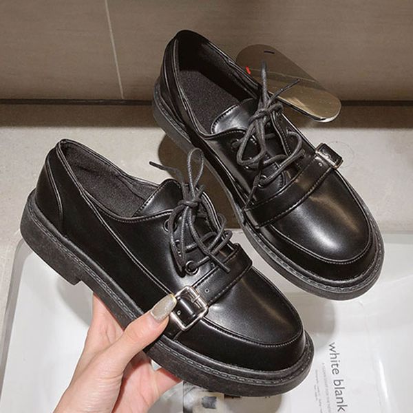 

dress shoes black small leather women buckle band woman flats sewing espadrilles thick heels loafers student lace up oxfords tvqc