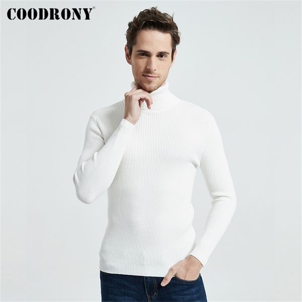 

coodrony christmas sweater men clothes winter thick warm casual knitwear turtleneck pullover classic pure color jumper 8253 210918, White;black