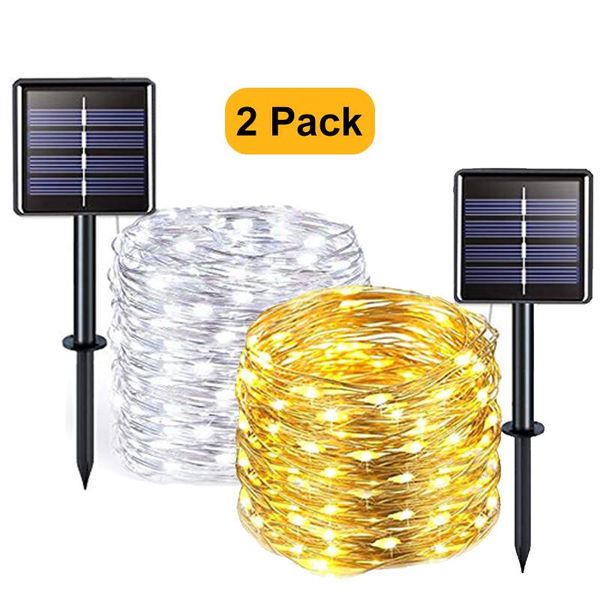 

strings outdoor led fairy string light garden street garland solar powered lamp for christmas holiday decoration lantern 100/200/300leds
