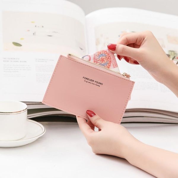

card holders tassel coin purse multi-card bag fashion pu function zipper ultra-thin storage student lady business holder, Brown;gray