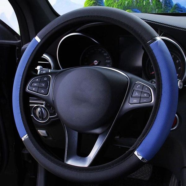 

steering wheel covers car cover breathable anti-slip elastic pu leather protector suitable for 37-38cm diameter