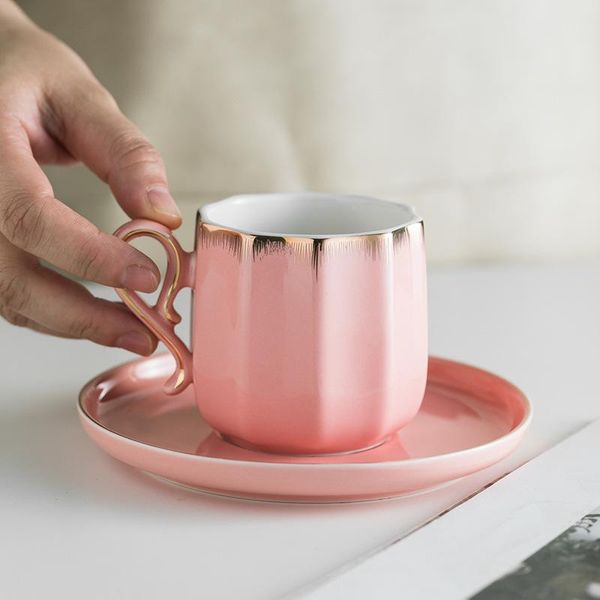 

cups & saucers european style simple luxury coffee cup porcelain art couple spoon creative tazas de cafe family drinkware bw50bd