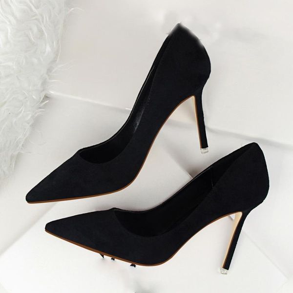 

dress shoes classic fashion solid women pumps pointed toe thin heels soles catwalk nightclub wedding office career b11-77, Black