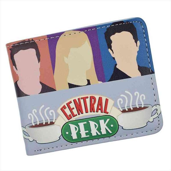 

american tv show friends wallet central perk coffee time wallets with coin pocket, Red;black