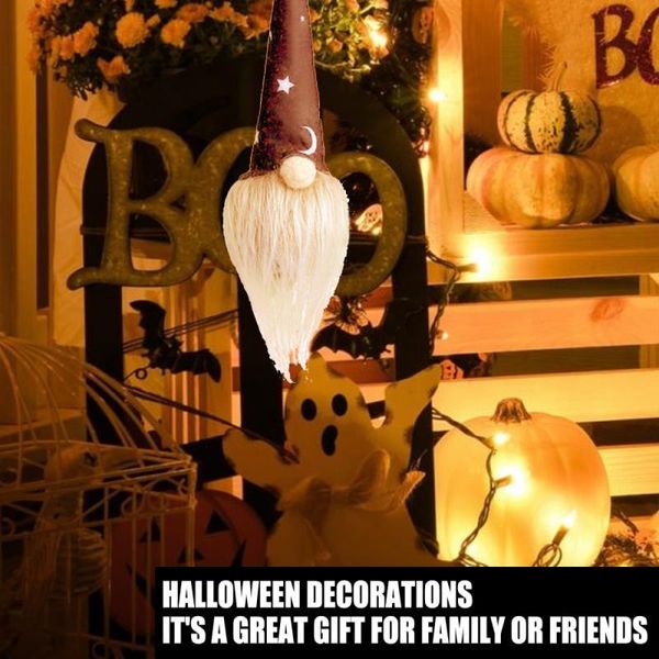 

party decoration hlighted halloween gnome decor miniature plush doll ornaments craft led decorative lamp home garden ornament