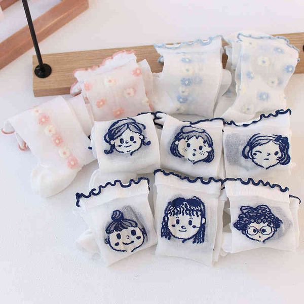 

socks women's japanese summer lovely children's independent packaging women's white fashion medium tube, Black;white