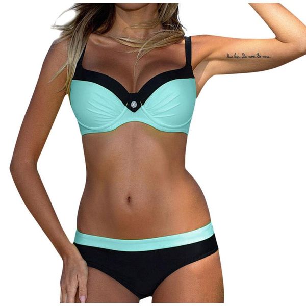 

women's swimwear swimsuit women bikini set push-up bra printing two-piece beachwear sets ropa mujer, White;black