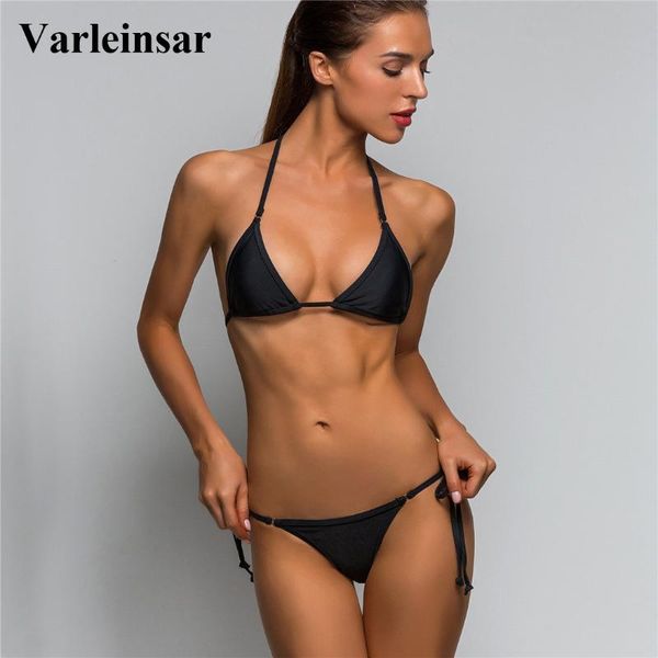 

micro mini string tie two-pieces separate bikini bottom swim brief women swimwear female brazilian tanga panty v02 women's, White;black