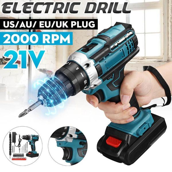 

professiona electric drills 21v cordless impact drill variable speed screwdrivers power tools set lithium battery
