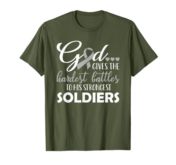 

GOD gives the Hardest Battles Ribbon Brain Cancer shirt, Mainly pictures