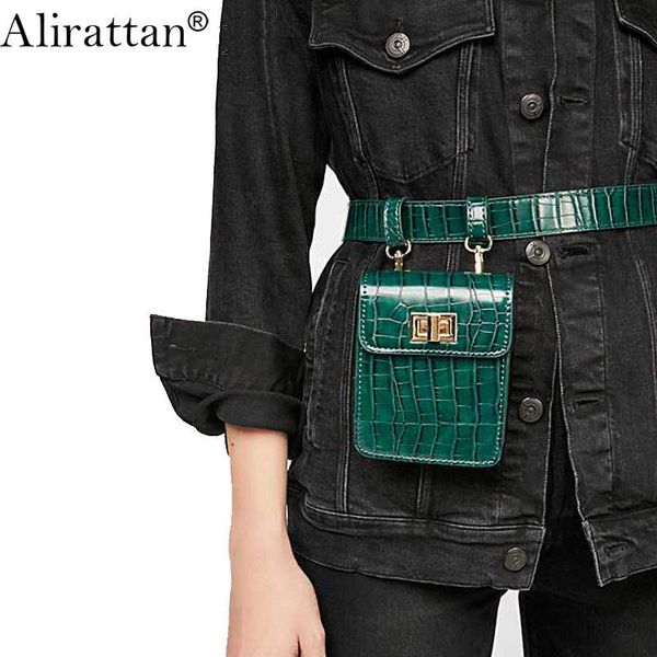 

alirattan pack belt bag animal print alligator waist women leather hight quality wholesale f49 bags