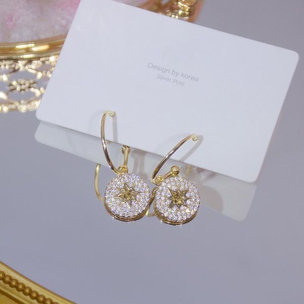 

hoop & huggie fashion design letter m women earring temperament rhinestone earrings wedding jewelry for bridal charm gift, Golden;silver