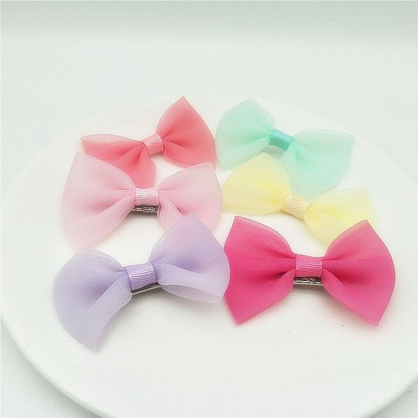 

hair accessories 10pcs /lot candy color kids bow pin bows with thin hairpin born pography props girls tiara headwrap, Slivery;white