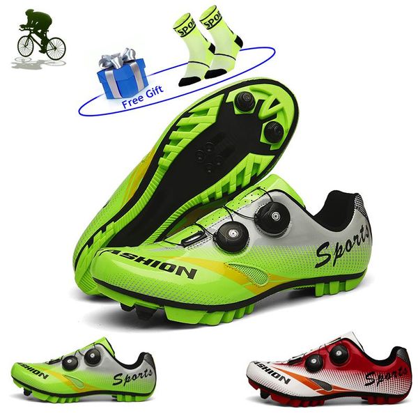 

pro cycling shoes men women bicycle self-locking ultralight sneakers breathable sapatilha ciclismo mtb bike footwear, Black