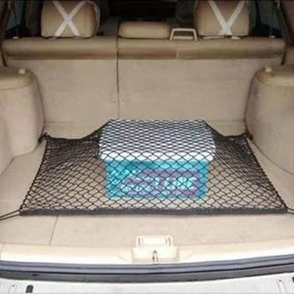 

car organizer universal trunk nets elastic strong nylon cargo luggage storage net mesh with hooks for van pickup suv mpv