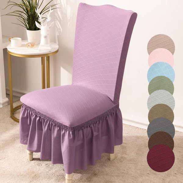 

jacquard weave dining chair cover high elastic decorative 10 colors seat slipcover simple quality universal el case covers