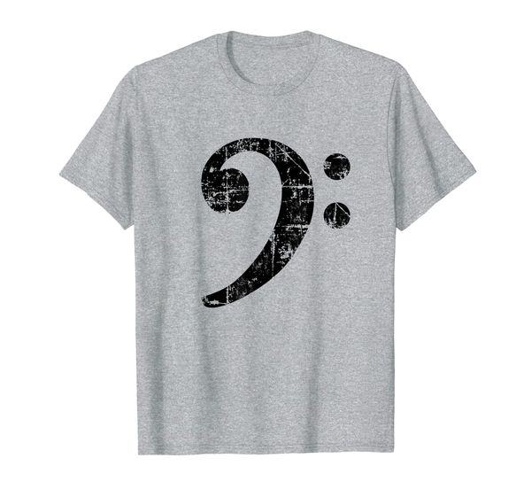 

bass clef (vintage black) bassist bass player t-shirt, White;black