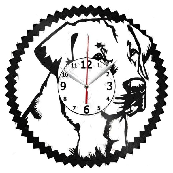 Horloges murales Chien Classique Record Horloge Berger Allemand Quartz Aiguille Montre Suspendue LED Luminaria Lampe Cadeau Relojes